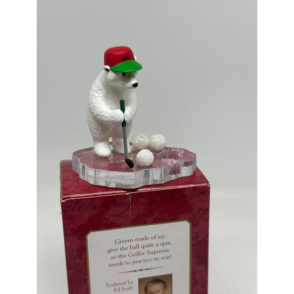 VTG 2000 Hallmark Keepsake Ornament 3.75" Golfer Supreme Polar Bear Edition - Picture 5 of 6